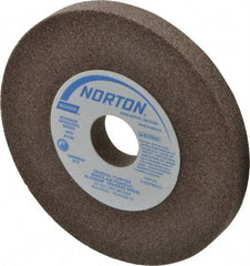 Norton - 60/80 Grit Aluminum Oxide Bench & Pedestal Grinding Wheel - 5" Diam x 1" Hole x 1/2" Thick, 4970 Max RPM, Medium Grade - Industrial Tool & Supply