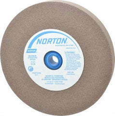 Norton - 100 Grit Aluminum Oxide Bench & Pedestal Grinding Wheel - 6" Diam x 1" Hole x 3/4" Thick, 4140 Max RPM, Fine Grade - Industrial Tool & Supply