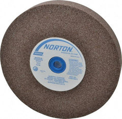 Norton - 60/80 Grit Aluminum Oxide Bench & Pedestal Grinding Wheel - 7" Diam x 1" Hole x 1" Thick, 3600 Max RPM, Medium Grade - Industrial Tool & Supply