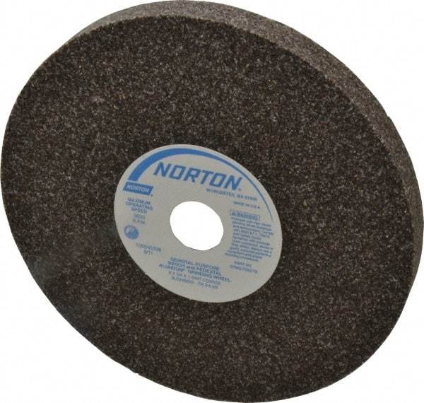 Norton - 36 Grit Aluminum Oxide Bench & Pedestal Grinding Wheel - 8" Diam x 1" Hole x 3/4" Thick, 3600 Max RPM, Very Coarse/Coarse Grade - Industrial Tool & Supply