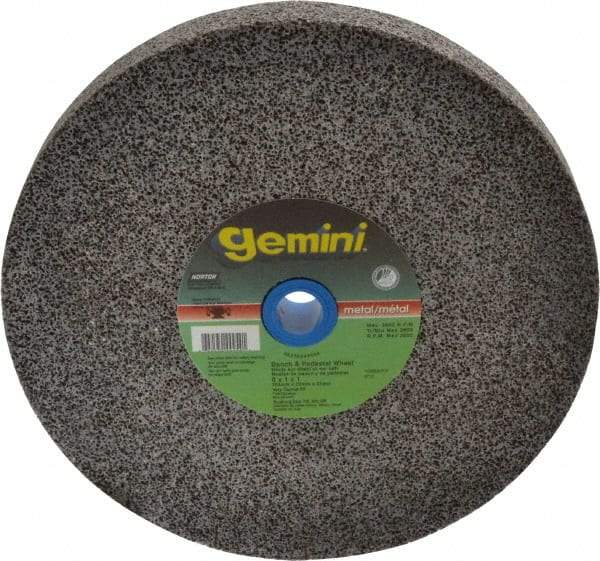 Norton - 24 Grit Aluminum Oxide Bench & Pedestal Grinding Wheel - 8" Diam x 1" Hole x 1" Thick, 3600 Max RPM, Very Coarse Grade - Industrial Tool & Supply