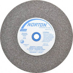 Norton - 36 Grit Aluminum Oxide Bench & Pedestal Grinding Wheel - 10" Diam x 1-1/4" Hole x 1" Thick, 2485 Max RPM, Very Coarse/Coarse Grade - Industrial Tool & Supply