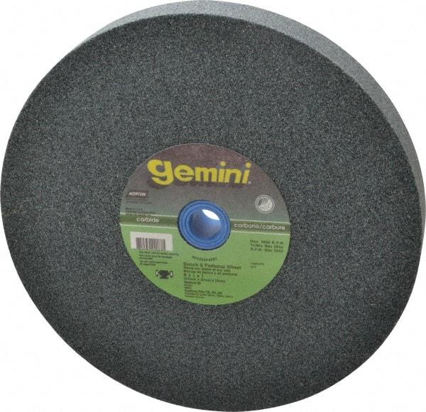Norton - 60 Grit Silicon Carbide Bench & Pedestal Grinding Wheel - 8" Diam x 1" Hole x 1" Thick, 3600 Max RPM, Medium Grade - Industrial Tool & Supply