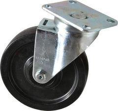 Albion - 5" Diam x 1-1/4" Wide x 6-3/16" OAH Top Plate Mount Swivel Caster - Phenolic, 350 Lb Capacity, Roller Bearing, 2-1/2 x 3-5/8" Plate - Industrial Tool & Supply