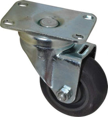 Albion - 3" Diam x 1-1/4" Wide x 4-1/4" OAH Top Plate Mount Swivel Caster - Polyurethane, 300 Lb Capacity, Ball Bearing, 2-1/2 x 3-5/8" Plate - Industrial Tool & Supply