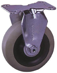 Albion - 3-1/2" Diam x 1-1/4" Wide x 4-11/16" OAH Top Plate Mount Rigid Caster - Cast Iron, 350 Lb Capacity, Plain Bearing, 2-1/2 x 3-5/8" Plate - Industrial Tool & Supply