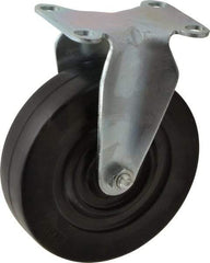 Albion - 5" Diam x 1-1/4" Wide x 6-3/16" OAH Top Plate Mount Rigid Caster - Soft Rubber, 175 Lb Capacity, Plain Bearing, 2-1/2 x 3-5/8" Plate - Industrial Tool & Supply
