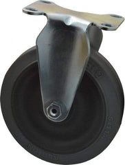 Albion - 5" Diam x 1-1/4" Wide x 6-3/16" OAH Top Plate Mount Rigid Caster - Rubber, 325 Lb Capacity, Ball Bearing, 2-1/2 x 3-5/8" Plate - Industrial Tool & Supply
