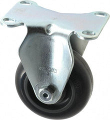 Albion - 3" Diam x 1-1/4" Wide x 4-1/4" OAH Top Plate Mount Rigid Caster - Polyurethane, 300 Lb Capacity, Delrin Bearing, 2-1/2 x 3-5/8" Plate - Industrial Tool & Supply