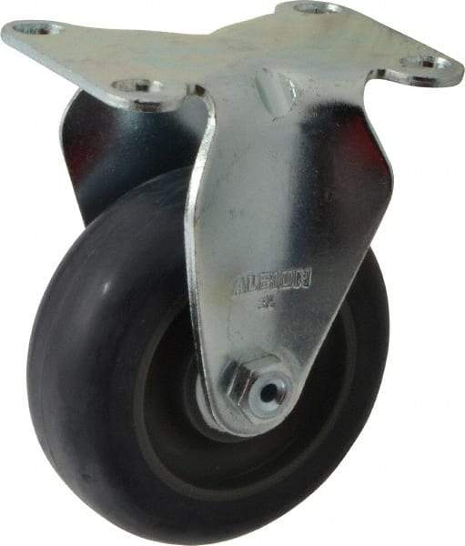 Albion - 3-1/2" Diam x 1-1/4" Wide x 4-11/16" OAH Top Plate Mount Rigid Caster - Polyurethane, 350 Lb Capacity, Delrin Bearing, 2-1/2 x 3-5/8" Plate - Industrial Tool & Supply