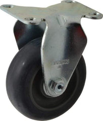 Albion - 3-1/2" Diam x 1-1/4" Wide x 4-11/16" OAH Top Plate Mount Rigid Caster - Polyurethane, 350 Lb Capacity, Delrin Bearing, 2-1/2 x 3-5/8" Plate - Industrial Tool & Supply