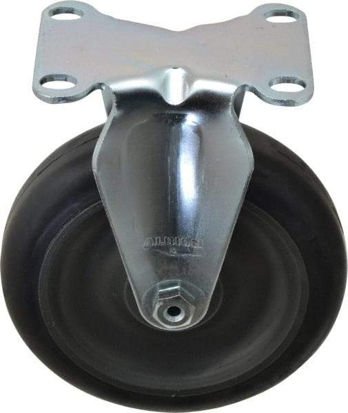 Albion - 5" Diam x 1-1/4" Wide x 6-3/16" OAH Top Plate Mount Rigid Caster - Polyurethane, 350 Lb Capacity, Delrin Bearing, 2-1/2 x 3-5/8" Plate - Industrial Tool & Supply
