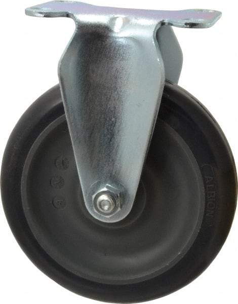 Albion - 5" Diam x 1-1/4" Wide x 6-3/16" OAH Top Plate Mount Rigid Caster - Polyurethane, 350 Lb Capacity, Ball Bearing, 2-1/2 x 3-5/8" Plate - Industrial Tool & Supply