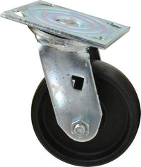 Albion - 5" Diam x 1-1/2" Wide x 6-1/2" OAH Top Plate Mount Swivel Caster - Polypropylene, 450 Lb Capacity, Roller Bearing, 4 x 4-1/2" Plate - Industrial Tool & Supply