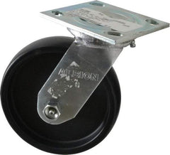 Albion - 6" Diam x 1-1/2" Wide x 7-1/4" OAH Top Plate Mount Swivel Caster - Polypropylene, 550 Lb Capacity, Roller Bearing, 4 x 4-1/2" Plate - Industrial Tool & Supply