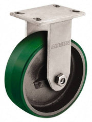 Albion - 5" Diam x 3" Wide x 6-1/2" OAH Top Plate Mount Rigid Caster - Polyurethane, 1,290 Lb Capacity, Roller Bearing, 5 x 6-1/4" Plate - Industrial Tool & Supply