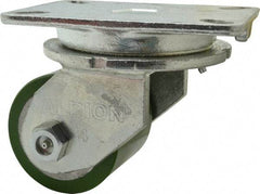 Albion - 4" Diam x 3-1/4" Wide x 6" OAH Top Plate Mount Swivel Caster - Polyurethane, 1,200 Lb Capacity, Roller Bearing, 5-1/4 x 7-1/4" Plate - Industrial Tool & Supply