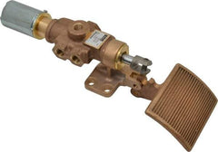 Parker - 1/4" NPT HD Manual Spool Valve - 4-Way Spring Return, Pedal Type, Spring & Foot Bracket Mounting - Industrial Tool & Supply