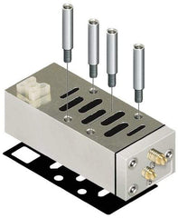 Parker - ISO 2 Sandwich Flow Control Valve - ISO 5599-2 Plug-In, 0 to 145 PSI & Zinc Material - Industrial Tool & Supply