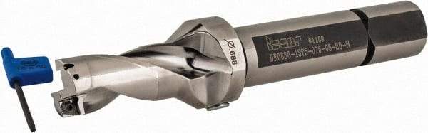 Iscar - 1.38" Max Drill Depth, 2xD, 11/16" Diam, Indexable Insert Drill - 3/4" Shank Diam, Straight Shank - Industrial Tool & Supply