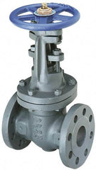 NIBCO - 10" Pipe, Class 250, Flanged Iron Solid Wedge OS & Y Gate Valve with By-Pass - 500 WOG, 250 WSP, Bolted Bonnet - Industrial Tool & Supply