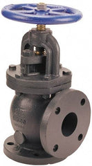 NIBCO - 4" Pipe, Flanged Ends, Iron Renewable Globe Valve - Bronze Disc, Bolted Bonnet, 200 psi WOG, 125 psi WSP, Class 125 - Industrial Tool & Supply