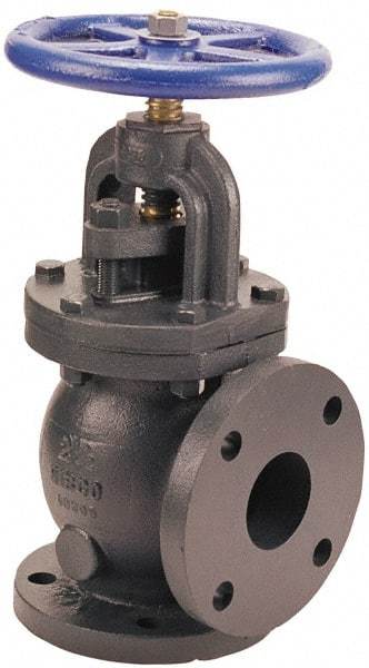 NIBCO - 5" Pipe, Flanged Ends, Iron Renewable Globe Valve - Bronze Disc, Bolted Bonnet, 200 psi WOG, 125 psi WSP, Class 125 - Industrial Tool & Supply