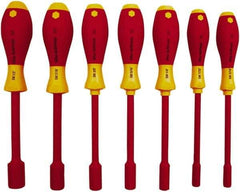 Wiha - 7 Piece 5 to 13mm Insulated Nutdriver Set - Cushion Grip Handle - Industrial Tool & Supply
