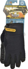 Youngstown - Size S (7) Synthetic Suede Cold Protection & Waterproof Work Gloves - For Mechanic's & Lifting, Uncoated, Hook & Loop Cuff, Full Fingered, Black, Paired - Industrial Tool & Supply