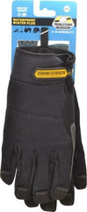 Youngstown - Size 2XL (11) Synthetic Suede Cold Protection & Waterproof Work Gloves - For Mechanic's & Lifting, Uncoated, Hook & Loop Cuff, Full Fingered, Black, Paired - Industrial Tool & Supply