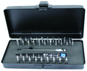 40 Piece - System 4 ESD Safe Micro Bit Interchangeable Set - #75996 - Includes: ESD Handle and Slotted; Phillips; Torx®; Hex Inch & Metric Micro Bits - 105mm Bit Extension - Storage Box - Industrial Tool & Supply