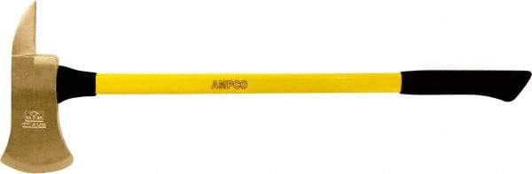Ampco - 6 Lb Head Fireman's Axe - 36" OAL, 5" Long Blade, 36" Long Handle, Fiberglass Cushion Grip Handle, 12" Long Head - Industrial Tool & Supply