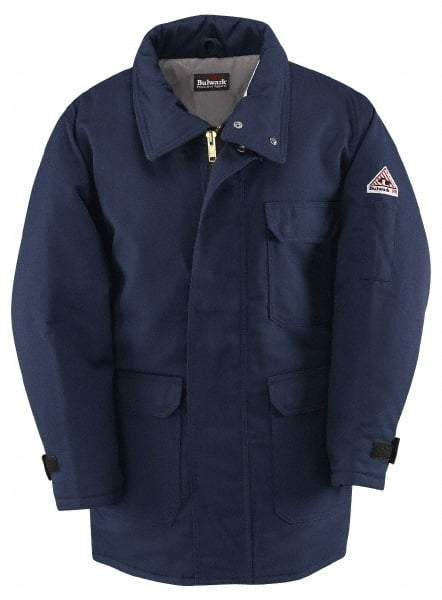 VF Imagewear - Size M Arc Flash & Flame Resistant/Retardant Jacket - Navy, Cotton & Nylon, Zipper Closure, 50" Chest - Industrial Tool & Supply