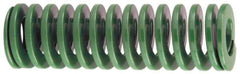 Dayton Lamina - 1" Hole Diam, 1/2" Rod Diam, 5-1/2" Free Length, Green Die Spring - 8.7 Lb Max Deflection, 2.2" Max Deflection, Light Duty, Chromium Vanadium Steel - Industrial Tool & Supply