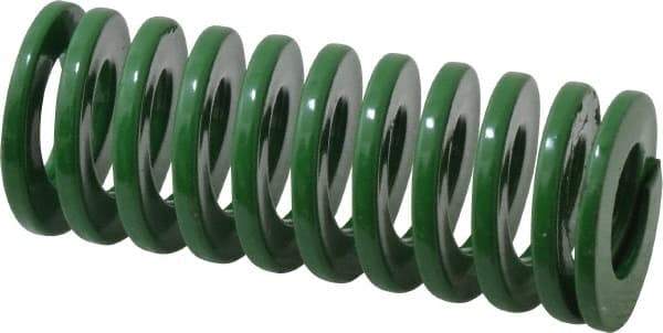 Dayton Lamina - 1" Hole Diam, 1/2" Rod Diam, 2-1/2" Free Length, Green Die Spring - 20.4 Lb Max Deflection, 1.01" Max Deflection, Light Duty, Chromium Vanadium Steel - Industrial Tool & Supply