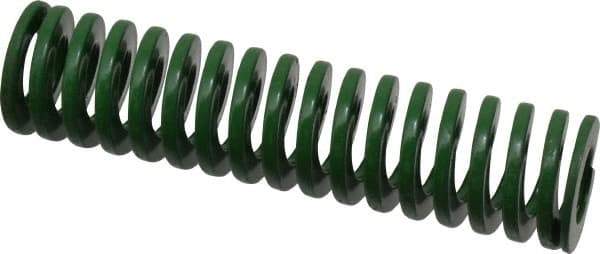 Dayton Lamina - 1" Hole Diam, 1/2" Rod Diam, 4" Free Length, Green Die Spring - 12.1 Lb Max Deflection, 1.61" Max Deflection, Light Duty, Chromium Vanadium Steel - Industrial Tool & Supply