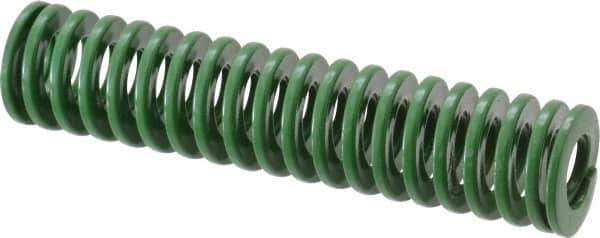 Dayton Lamina - 1" Hole Diam, 1/2" Rod Diam, 4-1/2" Free Length, Green Die Spring - 10.7 Lb Max Deflection, 1.8" Max Deflection, Light Duty, Chromium Vanadium Steel - Industrial Tool & Supply