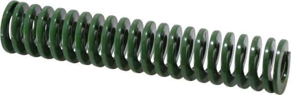 Dayton Lamina - 1" Hole Diam, 1/2" Rod Diam, 5" Free Length, Green Die Spring - 9.6 Lb Max Deflection, 2" Max Deflection, Light Duty, Chromium Vanadium Steel - Industrial Tool & Supply