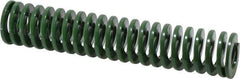 Dayton Lamina - 1" Hole Diam, 1/2" Rod Diam, 5" Free Length, Green Die Spring - 9.6 Lb Max Deflection, 2" Max Deflection, Light Duty, Chromium Vanadium Steel - Industrial Tool & Supply
