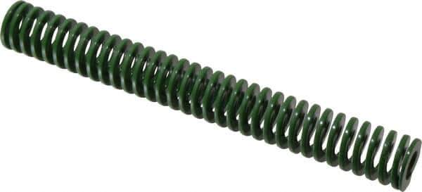 Dayton Lamina - 1" Hole Diam, 1/2" Rod Diam, 8" Free Length, Green Die Spring - 6 Lb Max Deflection, 3.2" Max Deflection, Light Duty, Chromium Vanadium Steel - Industrial Tool & Supply
