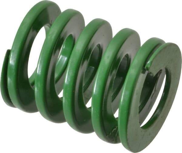 Dayton Lamina - 1-1/4" Hole Diam, 5/8" Rod Diam, 1-1/2" Free Length, Green Die Spring - 57.9 Lb Max Deflection, 0.6" Max Deflection, Light Duty, Chromium Vanadium Steel - Industrial Tool & Supply