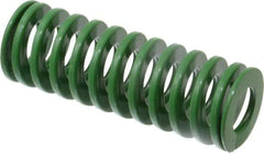 Dayton Lamina - 1-1/4" Hole Diam, 5/8" Rod Diam, 3-1/2" Free Length, Green Die Spring - 22.2 Lb Max Deflection, 1.4" Max Deflection, Light Duty, Chromium Vanadium Steel - Industrial Tool & Supply