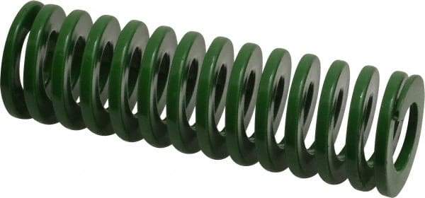 Dayton Lamina - 1-1/4" Hole Diam, 5/8" Rod Diam, 4" Free Length, Green Die Spring - 19.2 Lb Max Deflection, 1.61" Max Deflection, Light Duty, Chromium Vanadium Steel - Industrial Tool & Supply