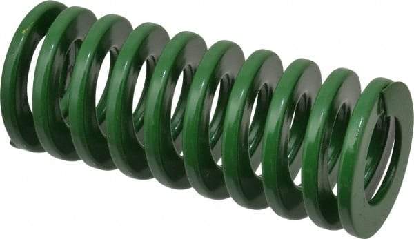Dayton Lamina - 1-1/2" Hole Diam, 3/4" Rod Diam, 3-1/2" Free Length, Green Die Spring - 31.8 Lb Max Deflection, 1.4" Max Deflection, Light Duty, Chromium Vanadium Steel - Industrial Tool & Supply
