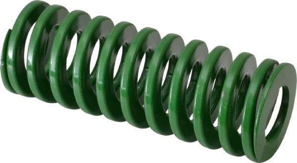 Dayton Lamina - 1-1/2" Hole Diam, 3/4" Rod Diam, 4" Free Length, Green Die Spring - 27.3 Lb Max Deflection, 1.61" Max Deflection, Light Duty, Chromium Vanadium Steel - Industrial Tool & Supply