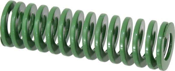 Dayton Lamina - 1-1/2" Hole Diam, 3/4" Rod Diam, 5" Free Length, Green Die Spring - 21.6 Lb Max Deflection, 2" Max Deflection, Light Duty, Chromium Vanadium Steel - Industrial Tool & Supply