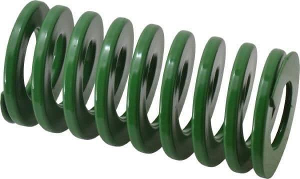 Dayton Lamina - 2" Hole Diam, 1" Rod Diam, 4" Free Length, Green Die Spring - 51.2 Lb Max Deflection, 1.61" Max Deflection, Light Duty, Chromium Vanadium Steel - Industrial Tool & Supply