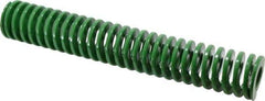 Dayton Lamina - 2" Hole Diam, 1" Rod Diam, 12" Free Length, Green Die Spring - 15.5 Lb Max Deflection, 4.8" Max Deflection, Light Duty, Chromium Vanadium Steel - Industrial Tool & Supply