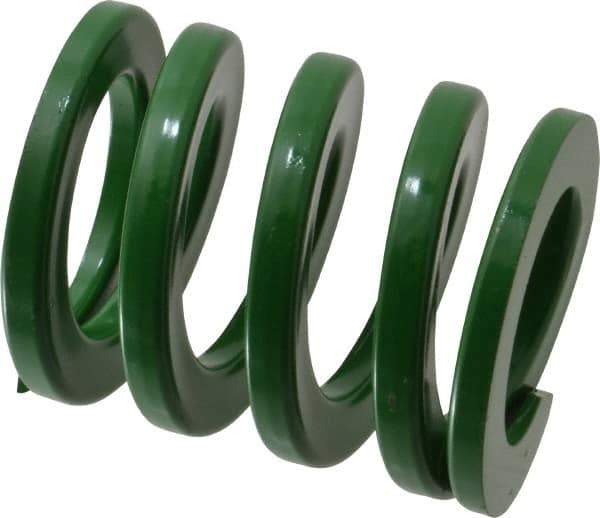 Dayton Lamina - 2-1/2" Hole Diam, 1-1/2" Rod Diam, 3" Free Length, Green Die Spring - 110 Lb Max Deflection, 1.2" Max Deflection, Light Duty, Chromium Vanadium Steel - Industrial Tool & Supply