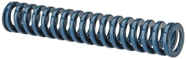 Dayton Lamina - 5/8" Hole Diam, 11/32" Rod Diam, 3-1/2" Free Length, Blue Die Spring - 8.7 Lb Max Deflection, 1.31" Max Deflection, Medium Duty, Chromium Vanadium Steel - Industrial Tool & Supply